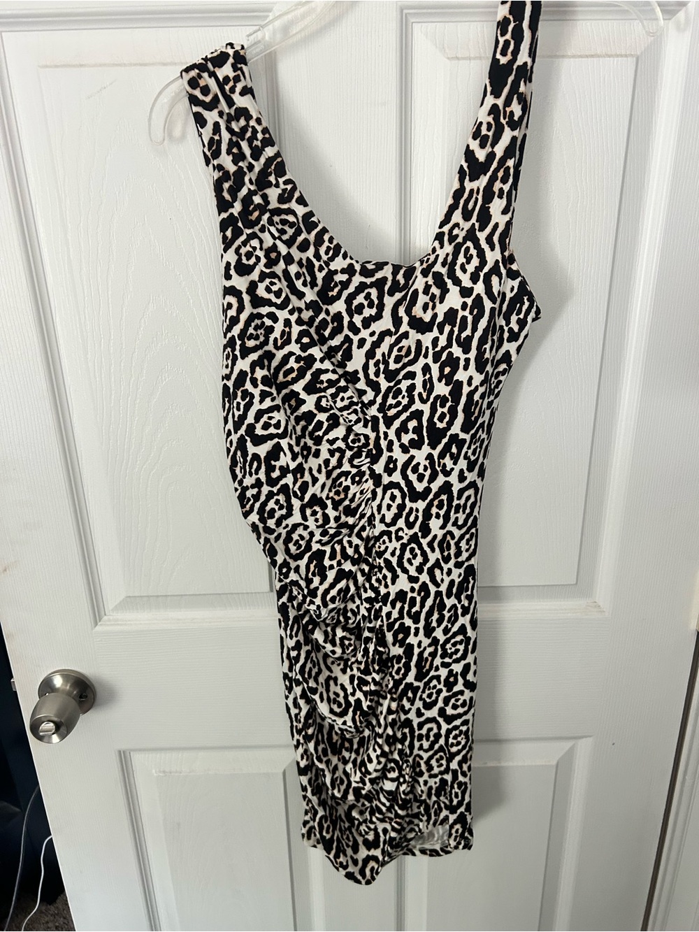 Tart Black and White Leopard-Print Asymmetrical Dress